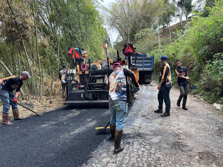 Recuperan movilidad en El Pardillal con aplicación de 120 toneladas de asfalto