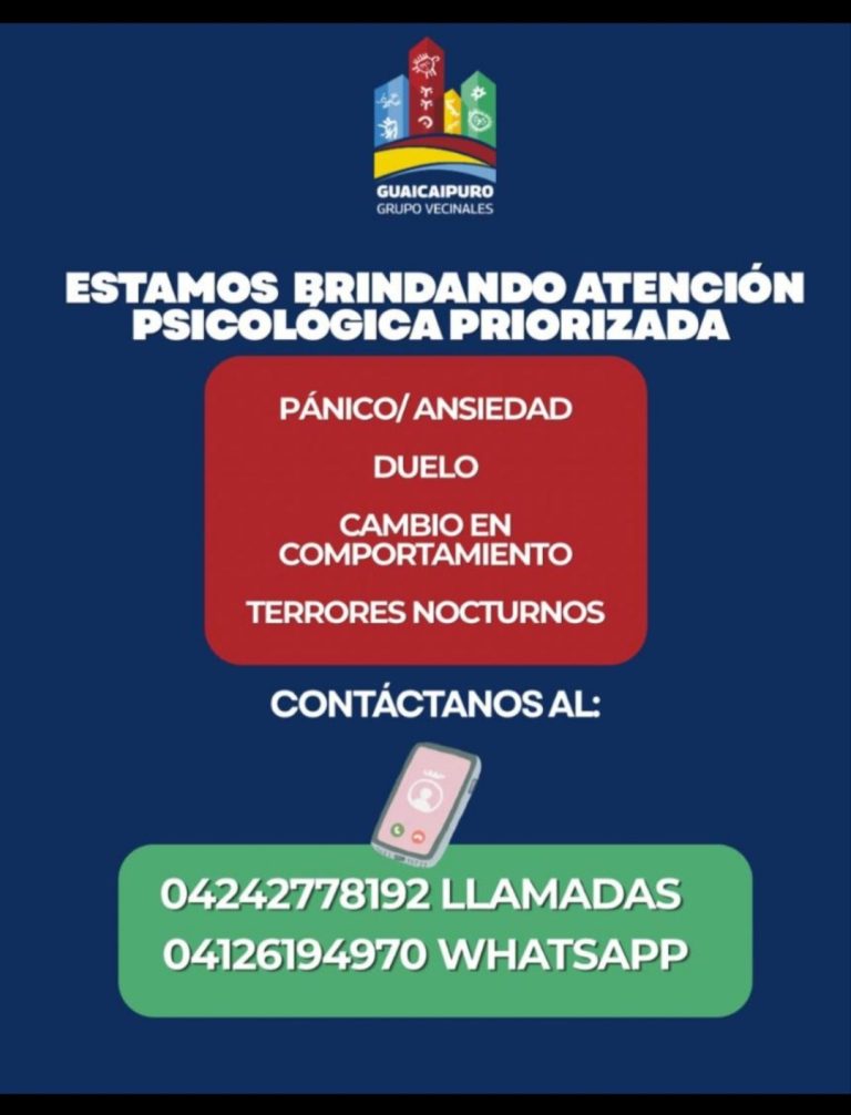 Activan servicio de contención psicológica para guaicaipureños