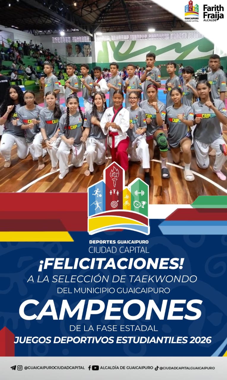 Taekwondistas guaicaipureños arrasaron en fase estadal de los Juegos Estudiantiles 2026