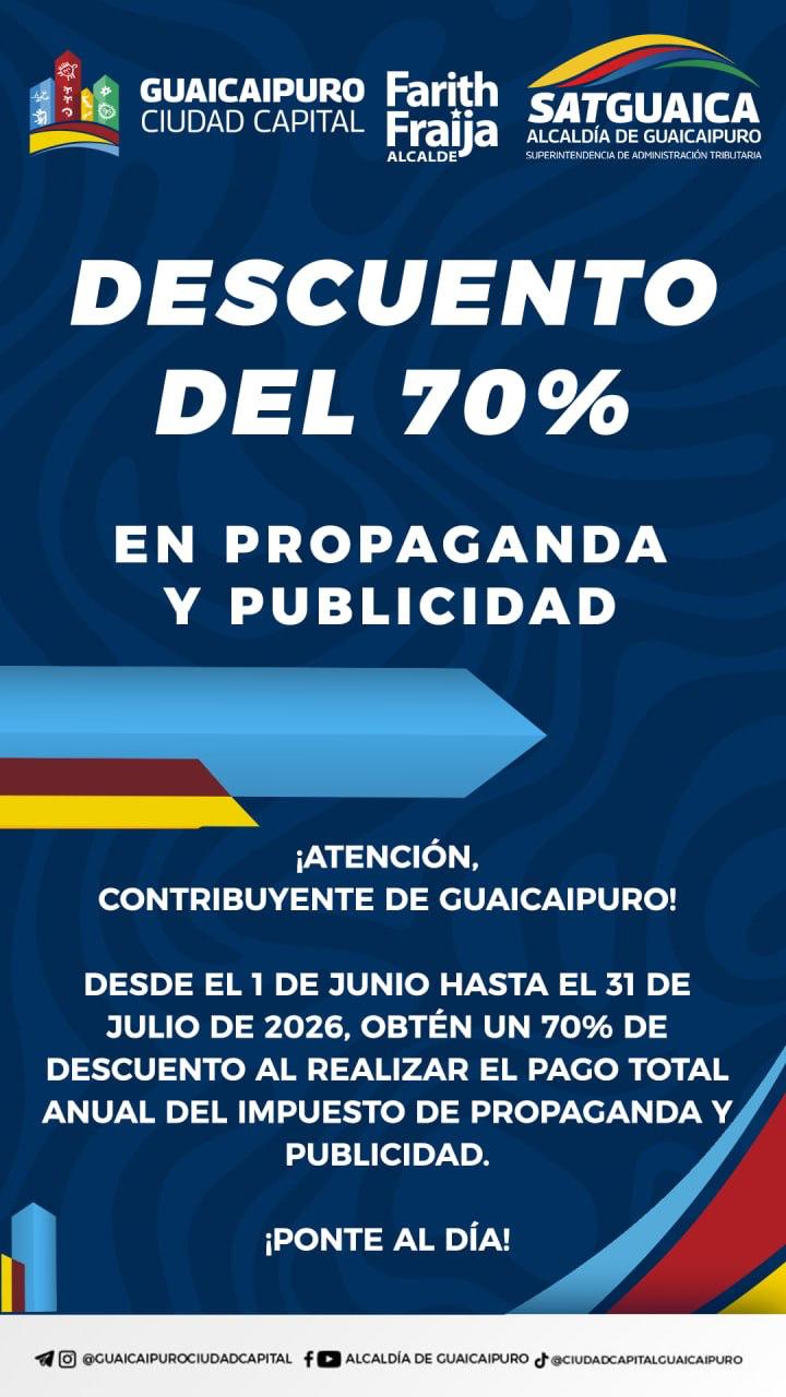 Satguaica promueve pago oportuno con descuento del 70% en publicidad