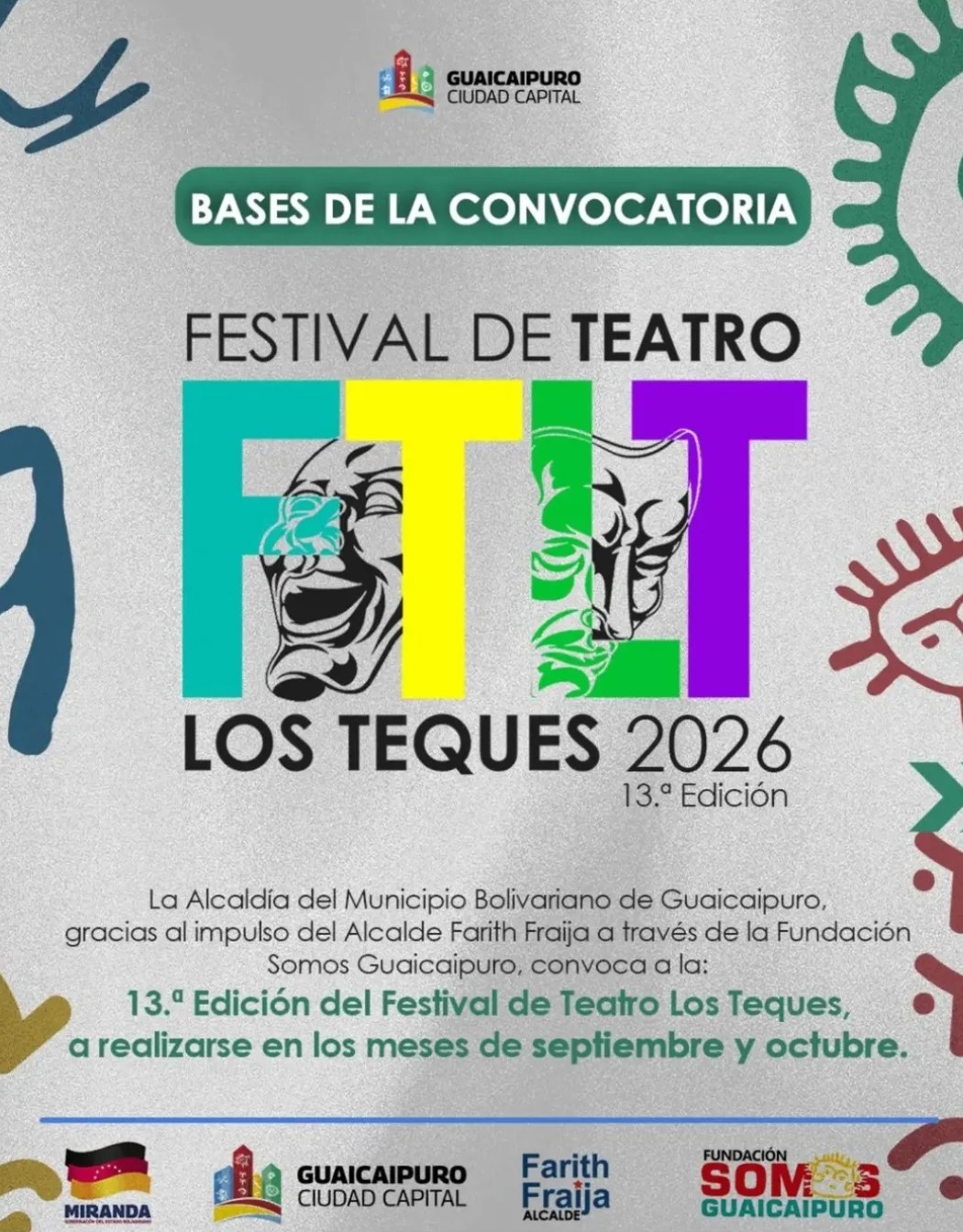 Abren convocatoria gratuita para el 13er Festival de Teatro Los Teques 2026
