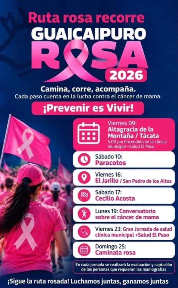 «Ruta Rosa Guaicaipuro 2026» promueve la detección temprana y salud integral de las mujeres